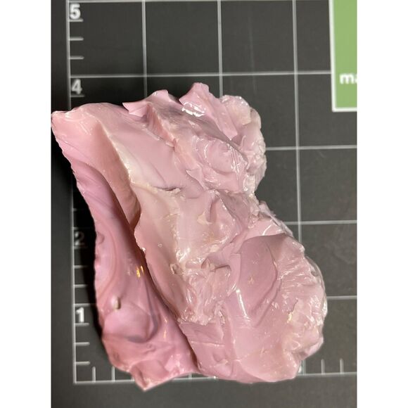 Lavender Vaseline Swirl Slag Art Glass Cullet Glowing Uranium Glass #4GX46 - Picture 8 of 8